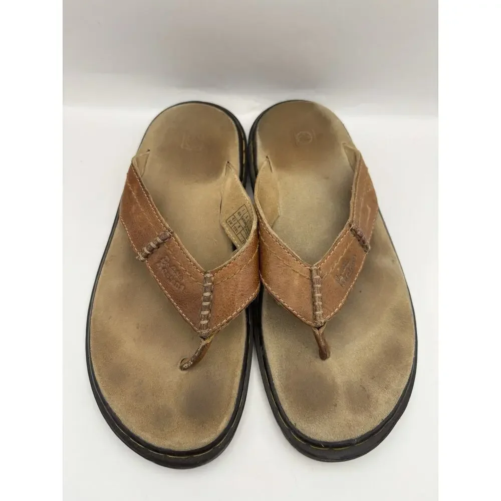 Dr Martens 8883 Brown Leather Flip Flops Men Size 8